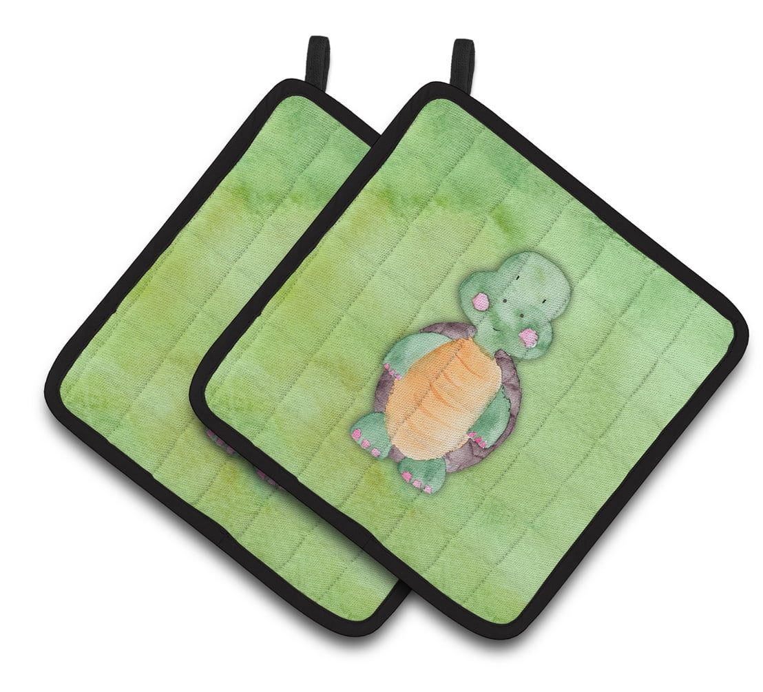 Turtle Watercolor Pair of Pot Holders