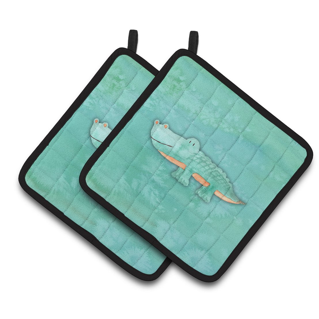 Alligator Watercolor Pair of Pot Holders