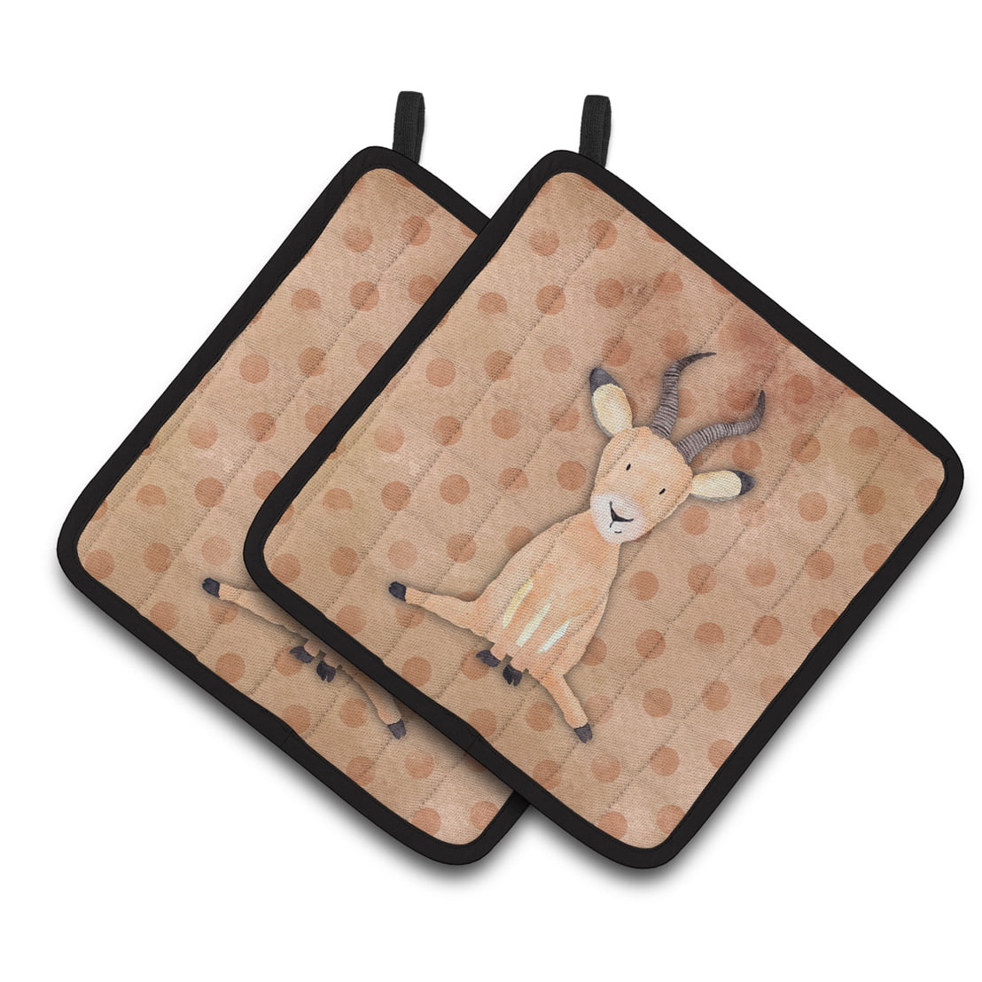 Polkadot Antelope Watercolor Pair of Pot Holders
