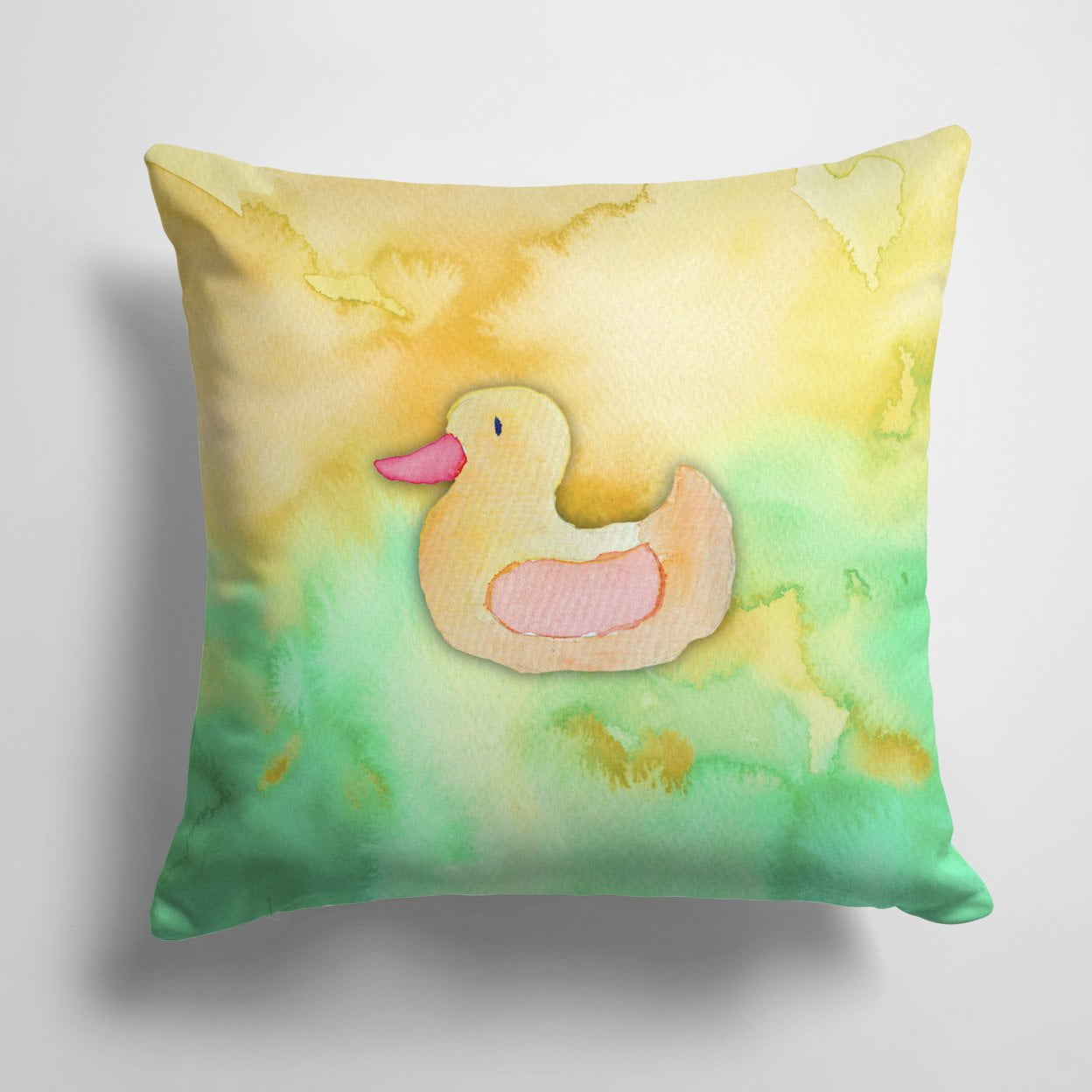 Rubber Duckie Watercolor Fabric Decorative Pillow