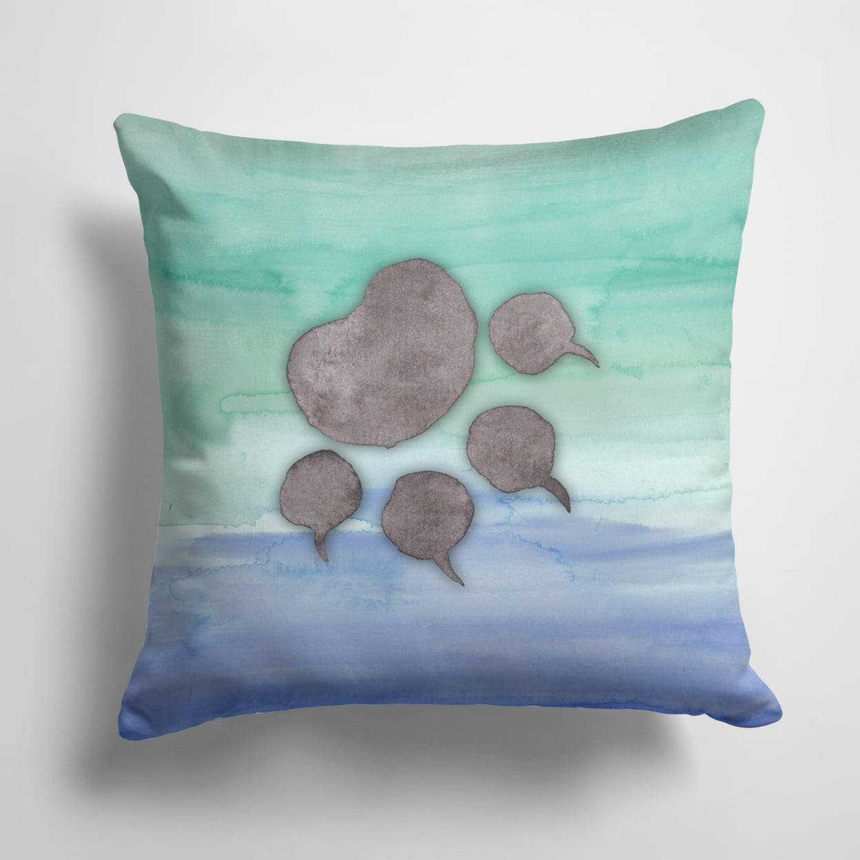 Cat Paw Watercolor Fabric Decorative Pillow