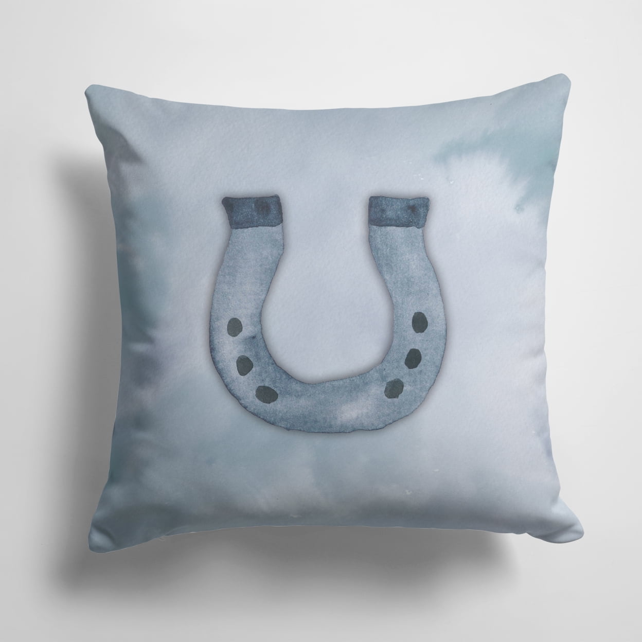 Horseshoe Watercolor Fabric Decorative Pillow