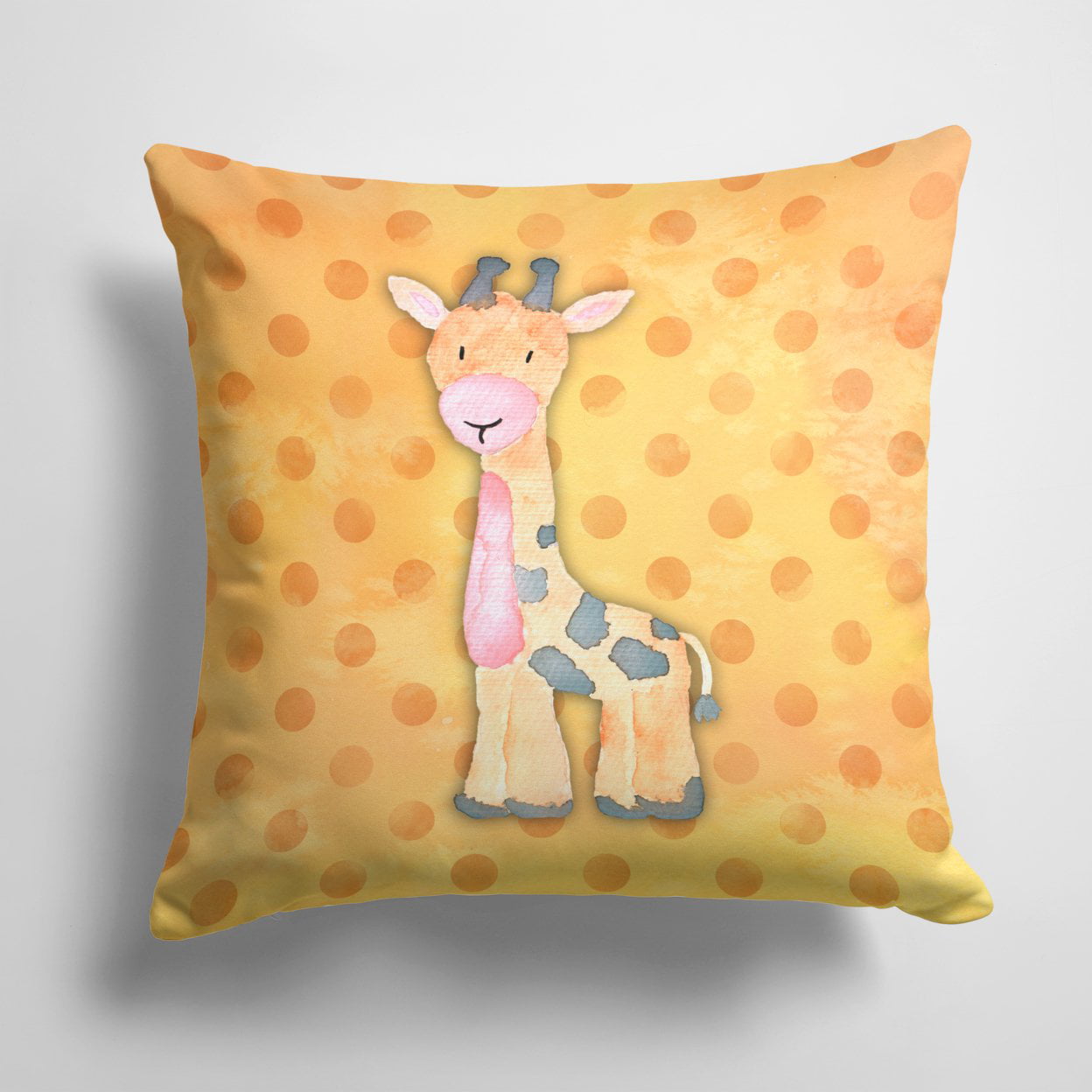 Polkadot Griaffe Watercolor Fabric Decorative Pillow