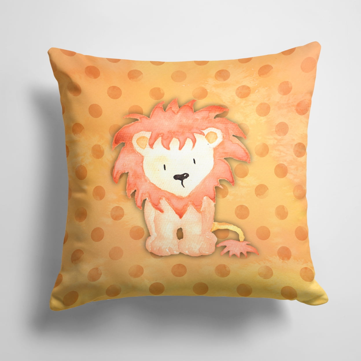 Polkadot Lion Watercolor Fabric Decorative Pillow