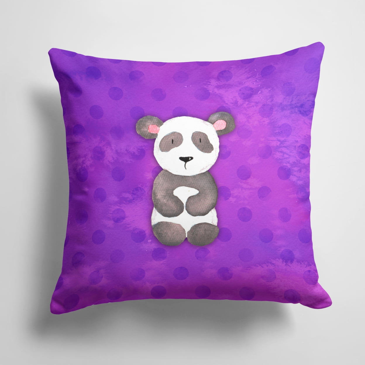 Polkadot Panda Bear Watercolor Fabric Decorative Pillow