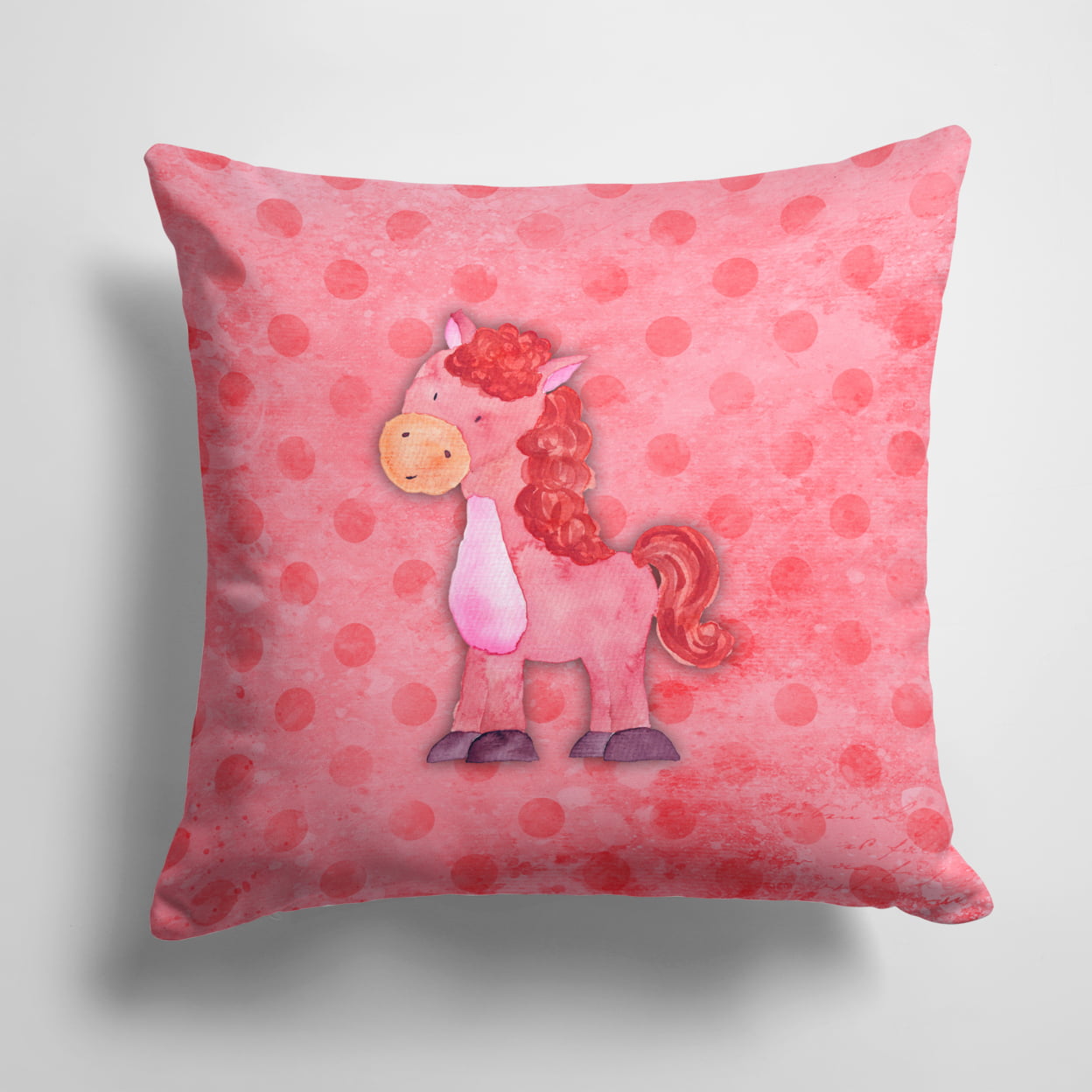 Polkadot Horse Watercolor Fabric Decorative Pillow