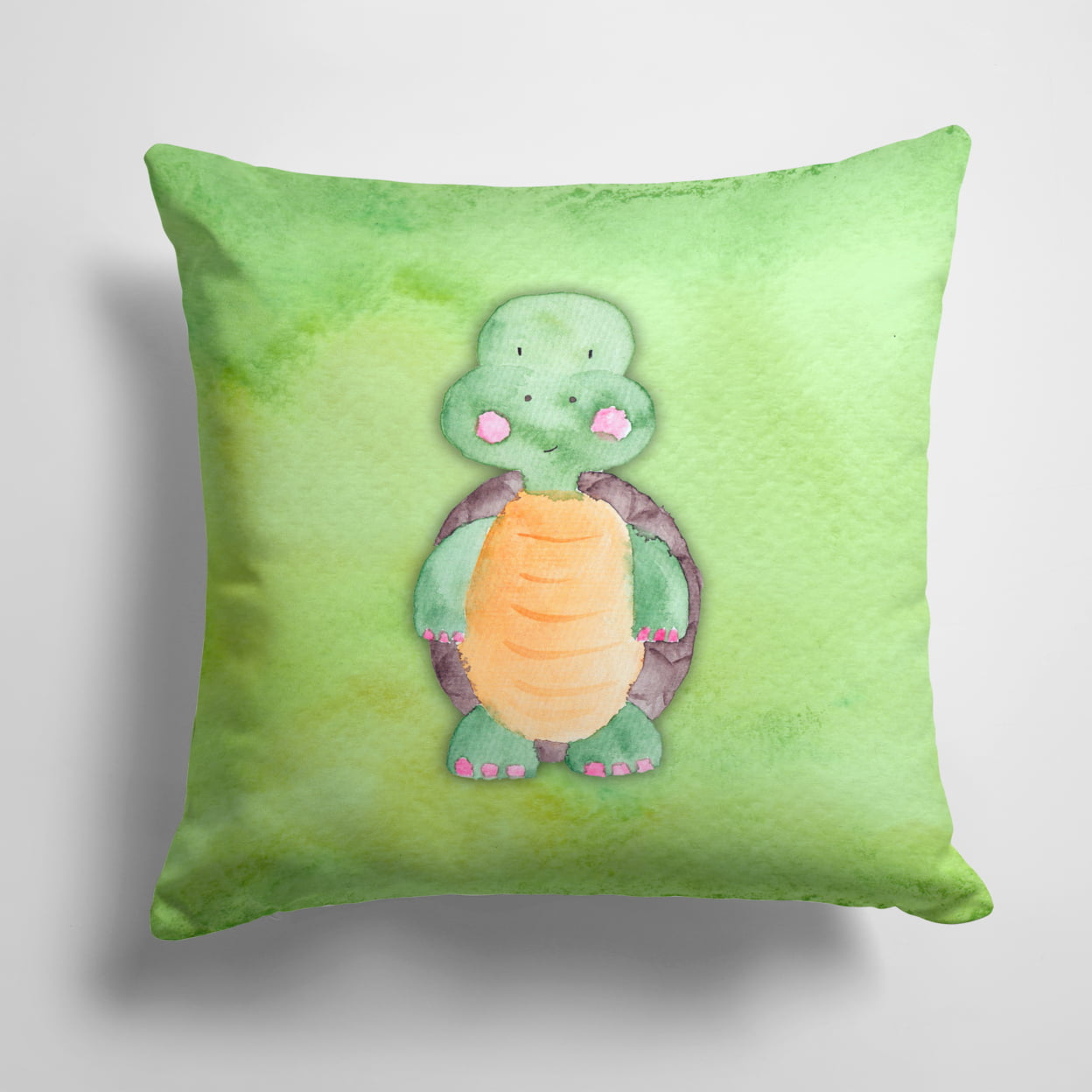 Turtle Watercolor Fabric Decorative Pillow
