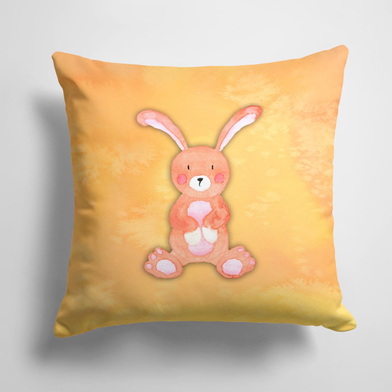 Rabbit Watercolor Fabric Decorative Pillow