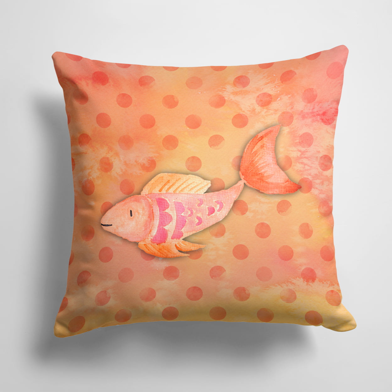 Orange Fish Watercolor Fabric Decorative Pillow