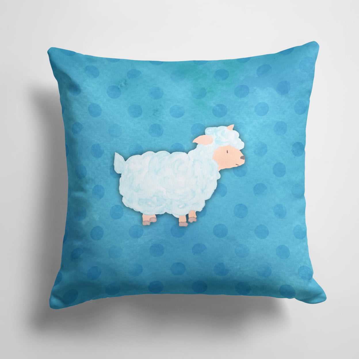 Polkadot Sheep Lamb Watercolor Fabric Decorative Pillow