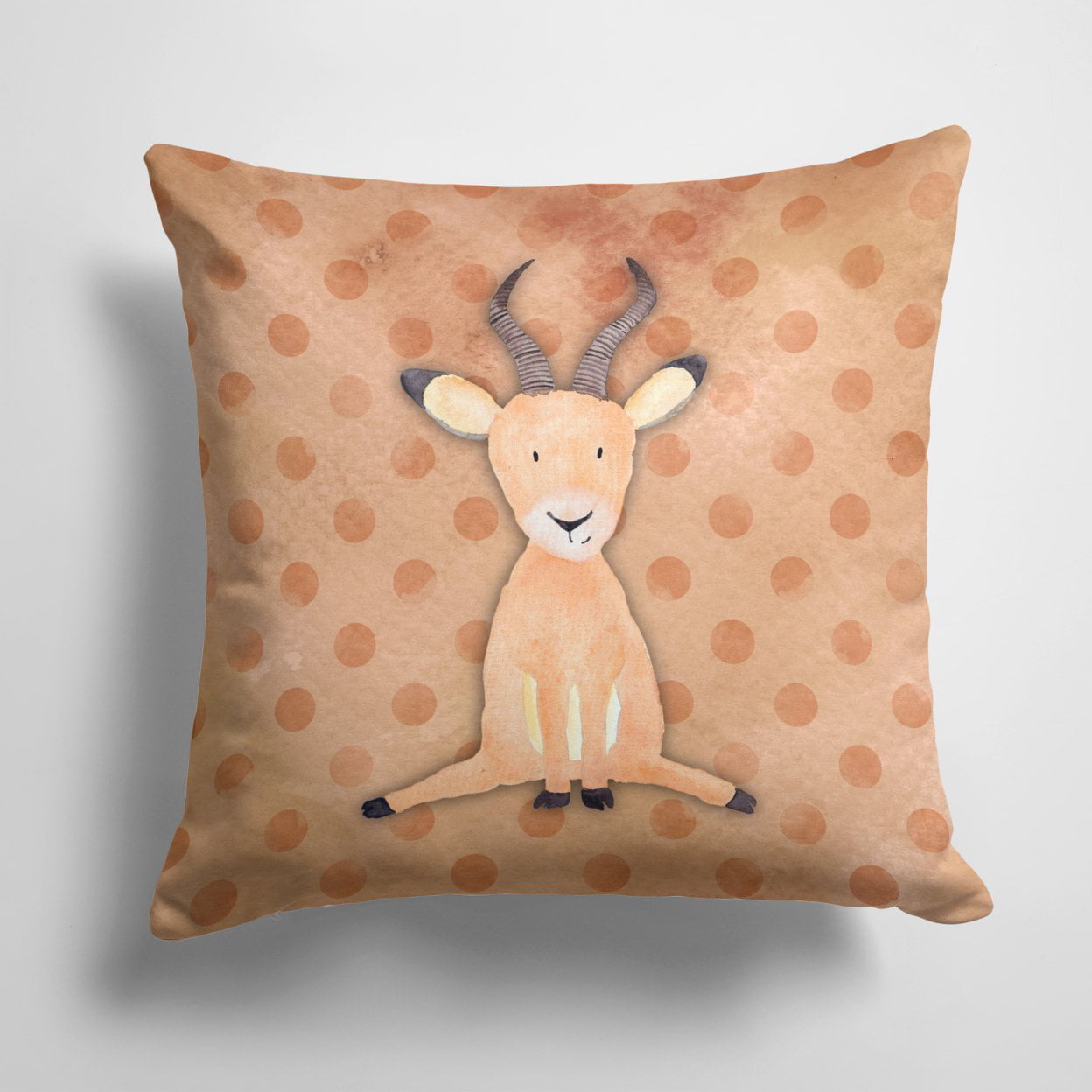 Polkadot Antelope Watercolor Fabric Decorative Pillow