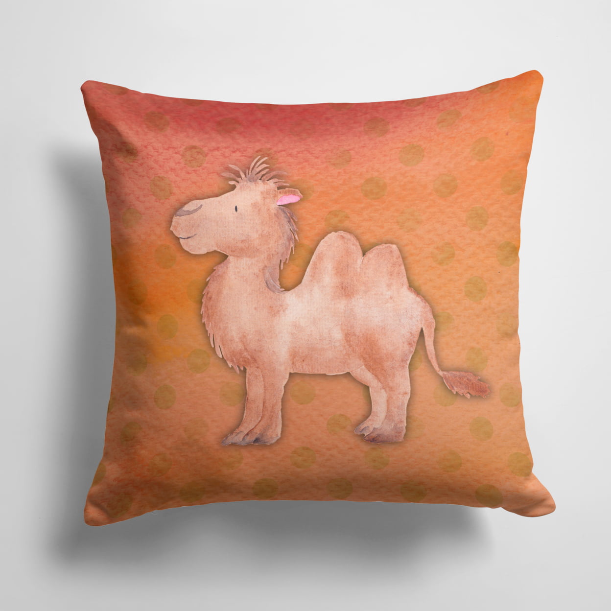 Polkadot Camel Watercolor Fabric Decorative Pillow