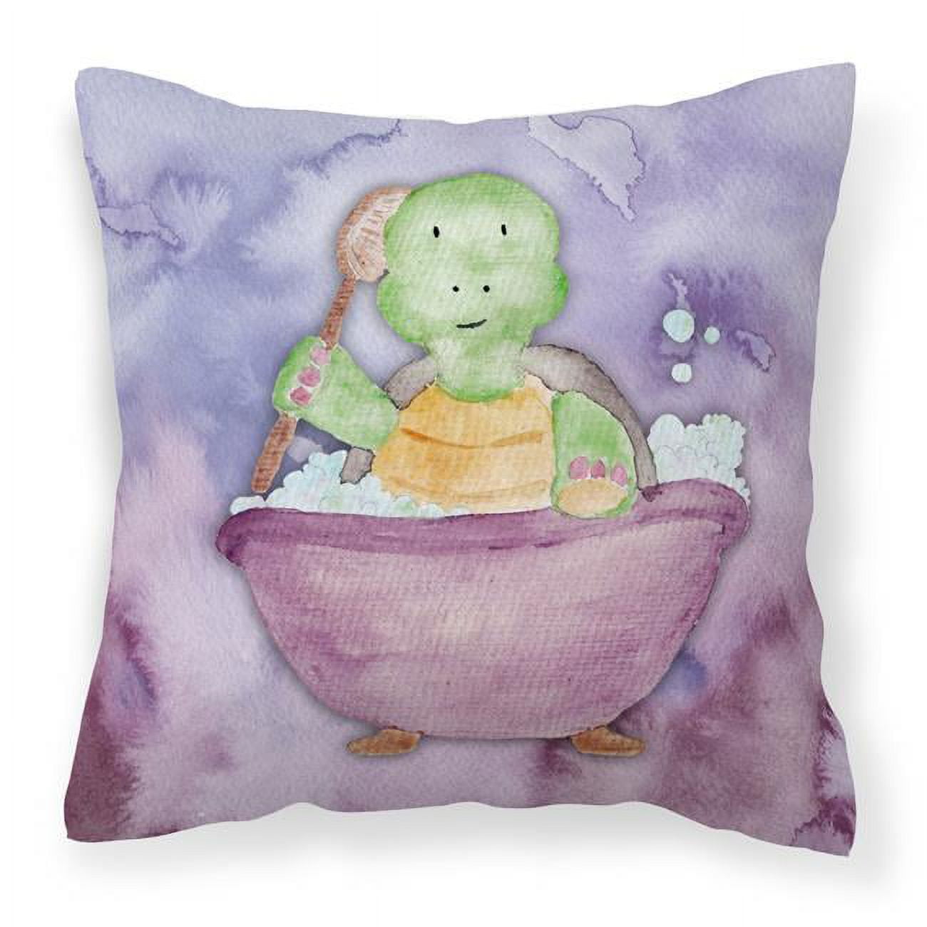 Turtle Bathing Watercolor Fabric Decorative Pillow