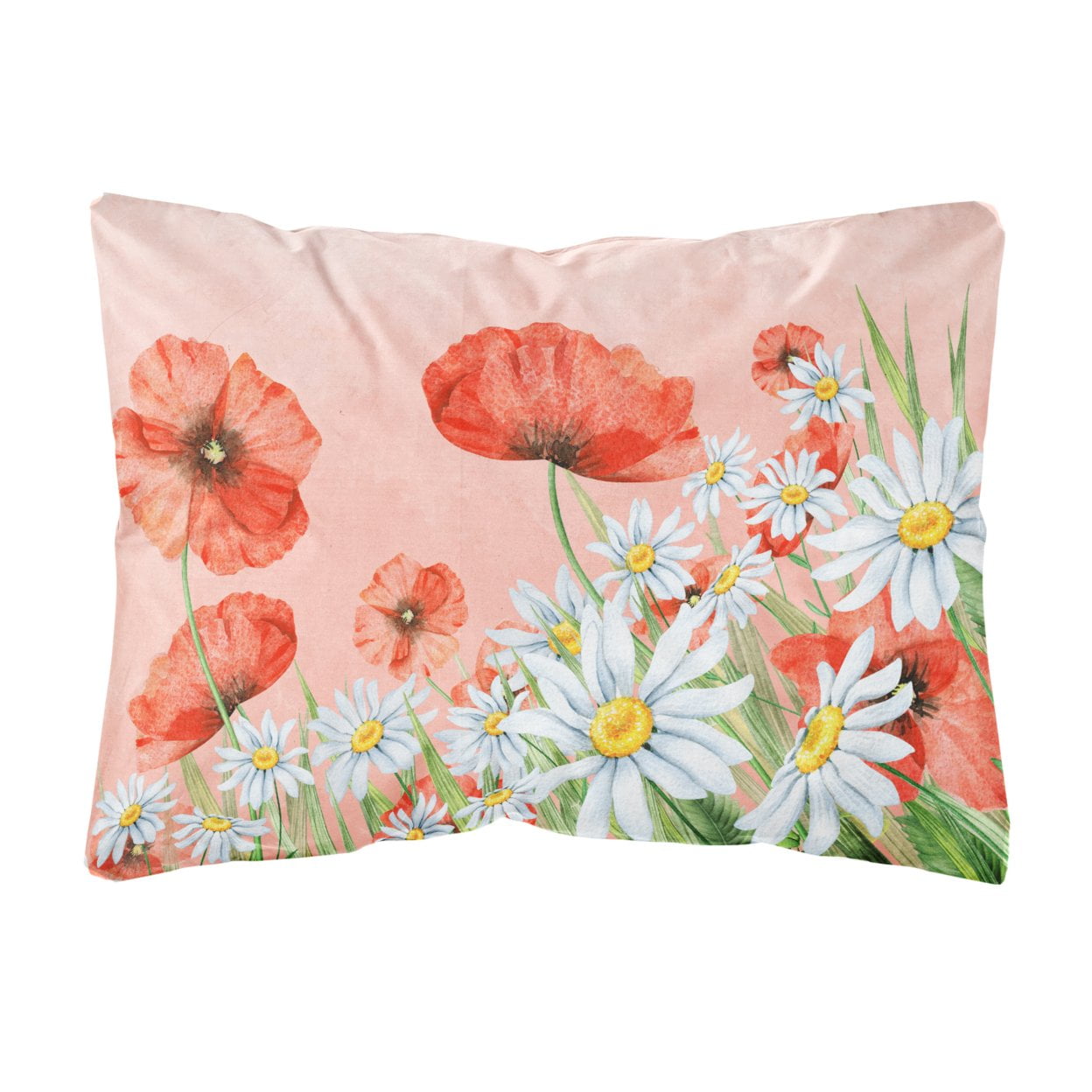Poppies & Chamomiles Canvas Fabric Decorative Pillow