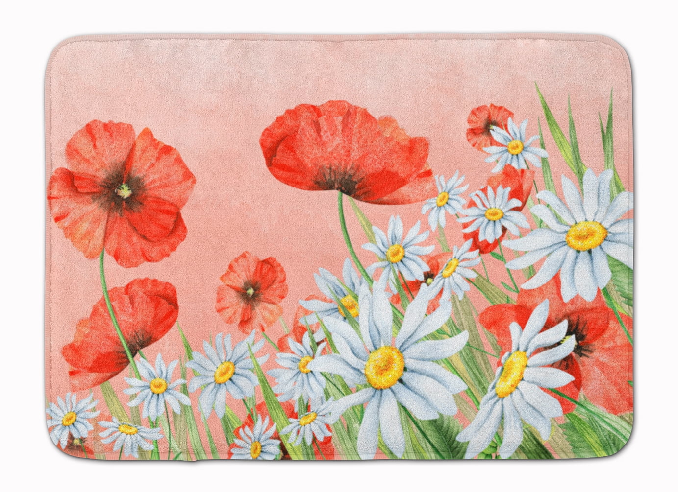 Picture of Carolines Treasures BB7448RUG Poppies & Chamomiles Machine Washable Memory Foam Mat
