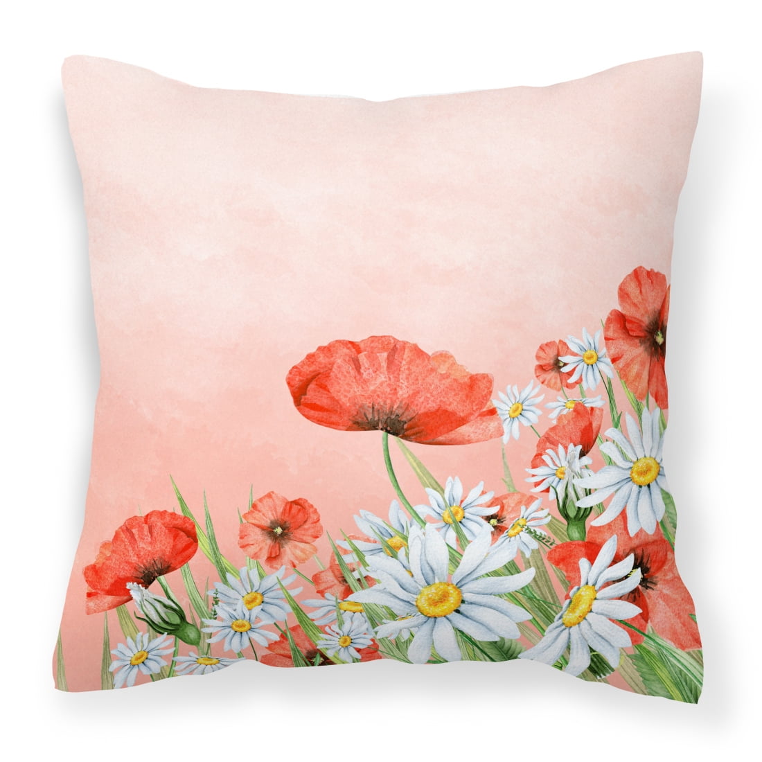 Poppies & Chamomiles Fabric Decorative Pillow