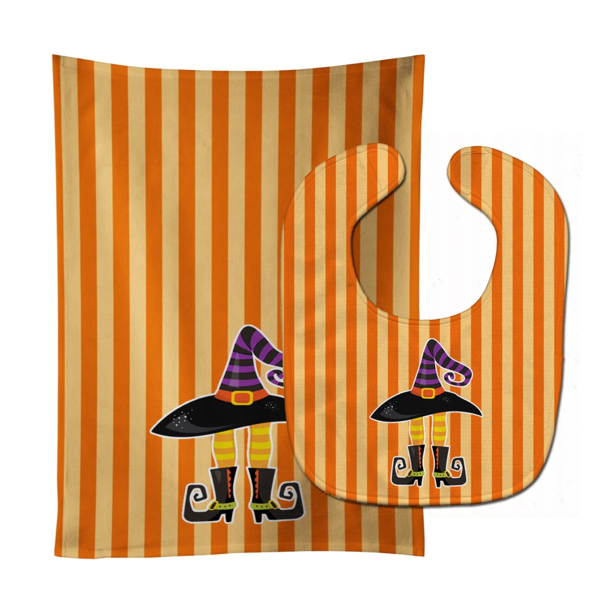 Halloween Witchs Hat & Legs Baby Bib & Burp Cloth