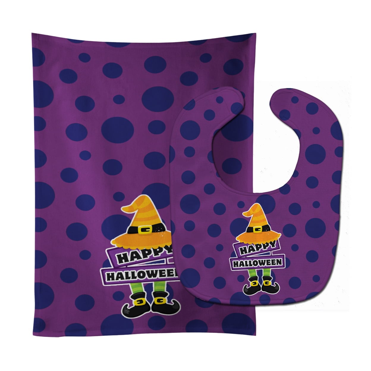 Happy Halloween Baby Bib & Burp Cloth