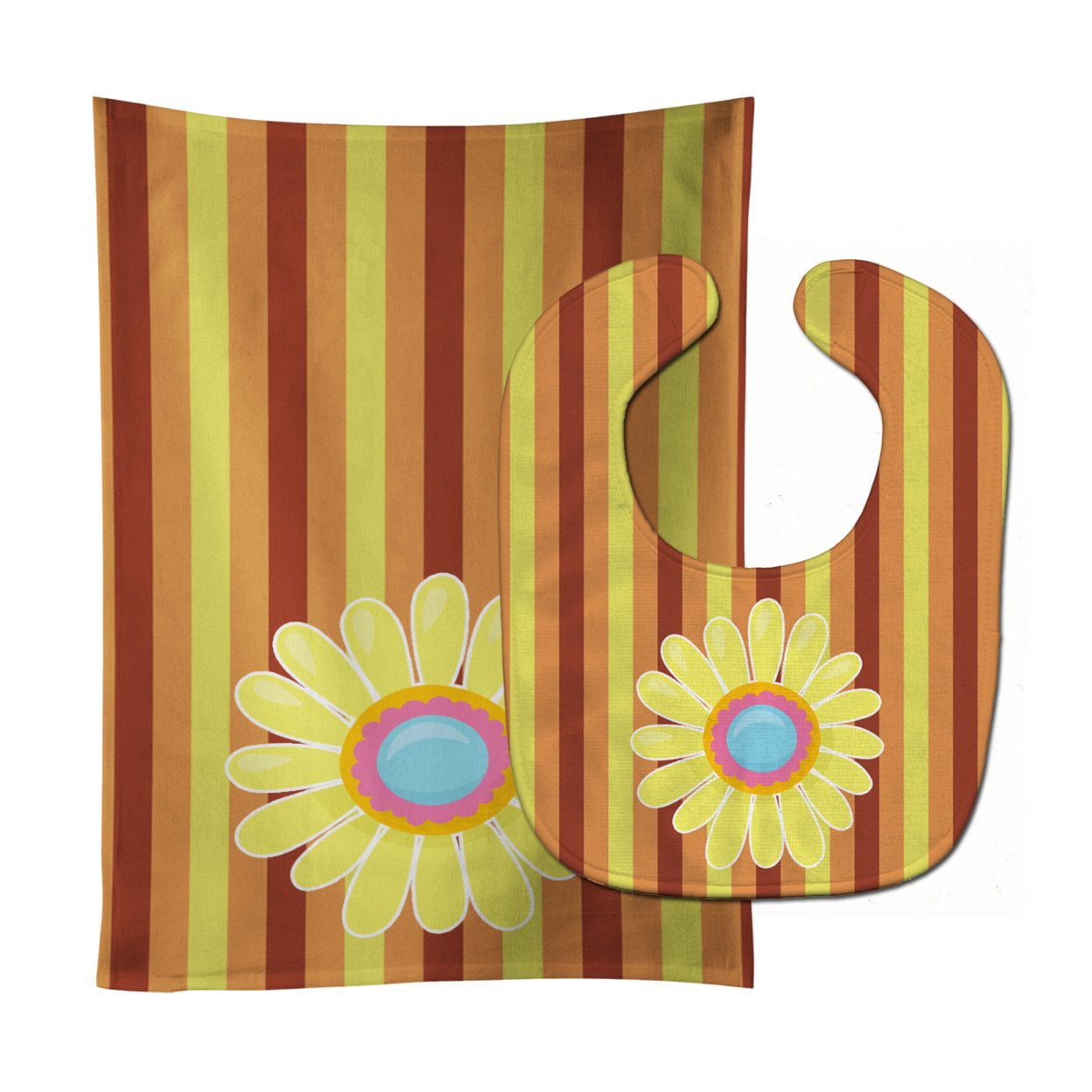 Heart Flower Baby Bib & Burp Cloth