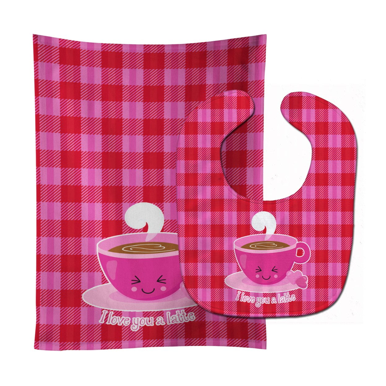 I Love You a Latte Baby Bib & Burp Cloth