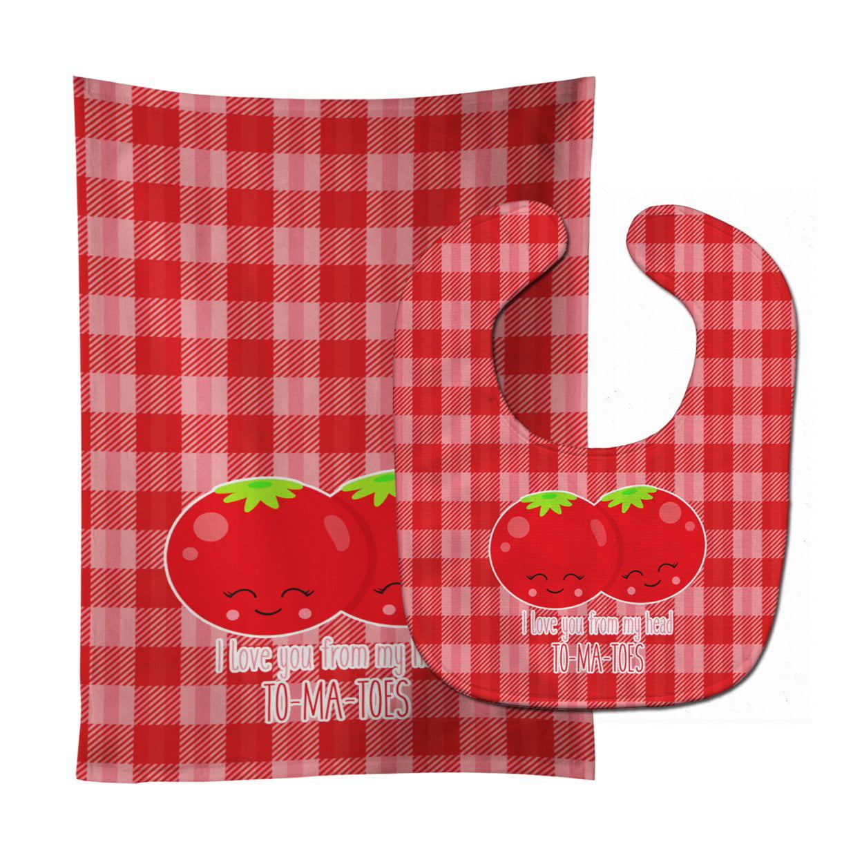 BB9131STBU I Love You From My Head to-ma-toes Baby Bib & Burp Cloth