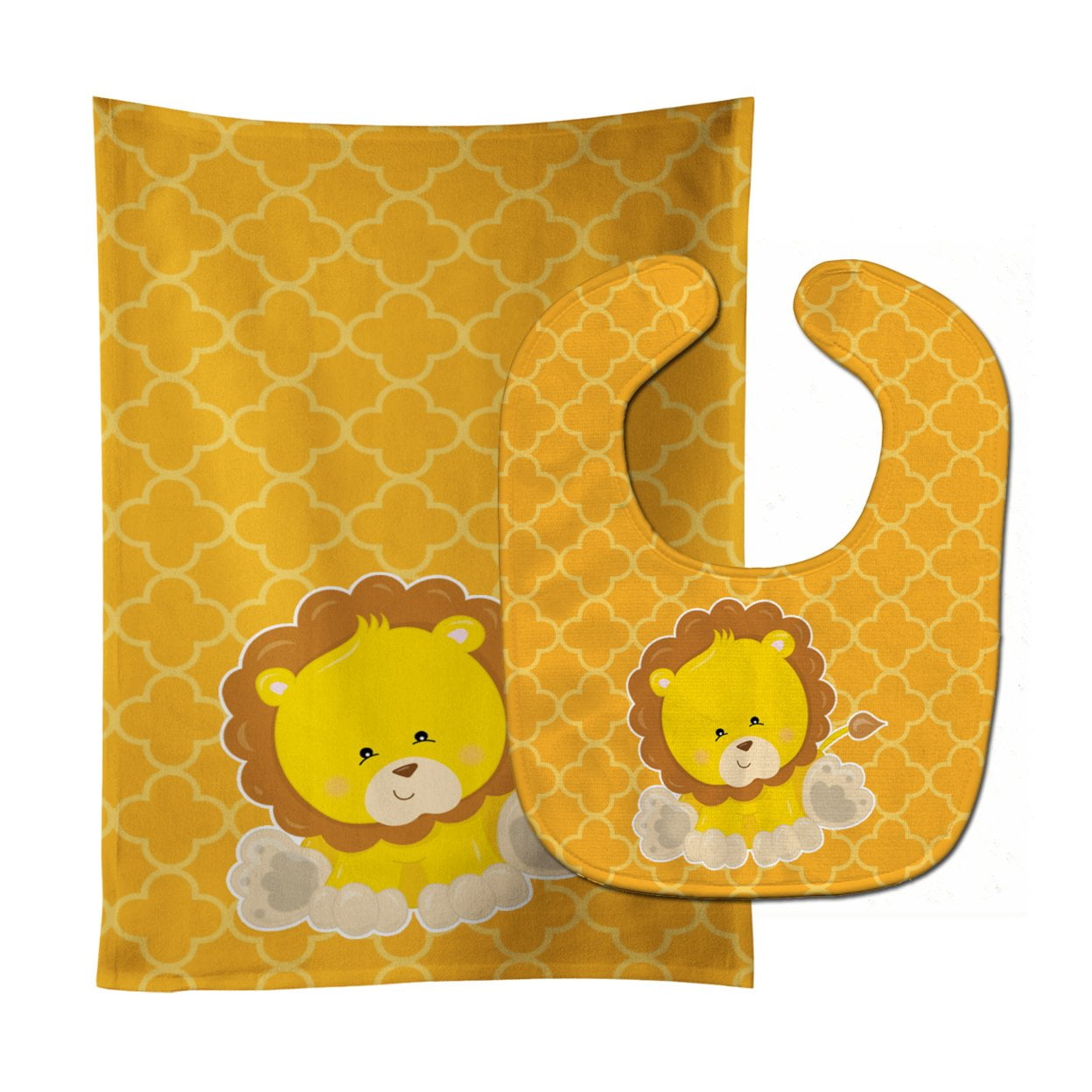 Lion on Quatrafoil Baby Bib & Burp Cloth