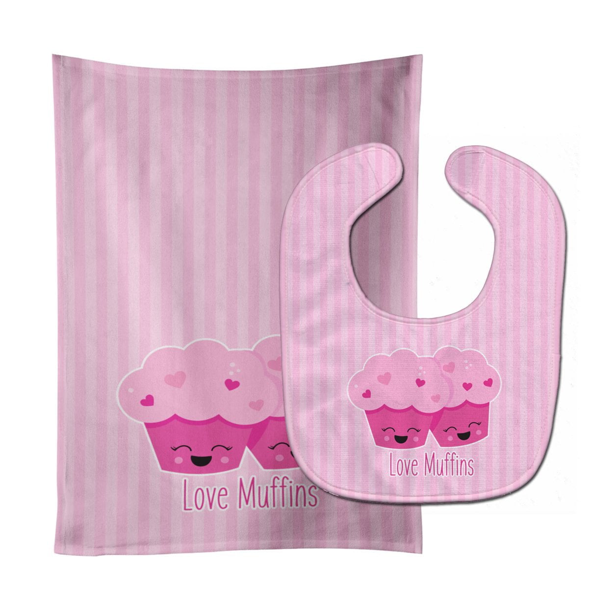 Love Muffins Baby Bib & Burp Cloth