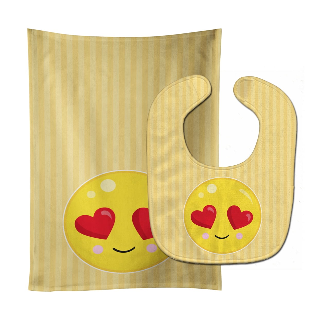 Lovey Face Baby Bib & Burp Cloth