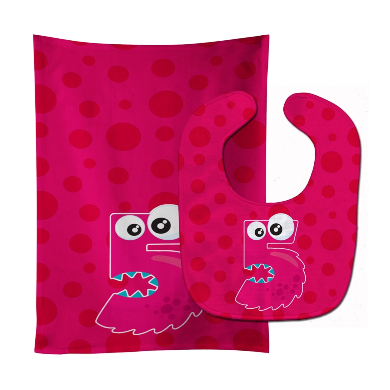 Monster Month 5 Baby Bib & Burp Cloth