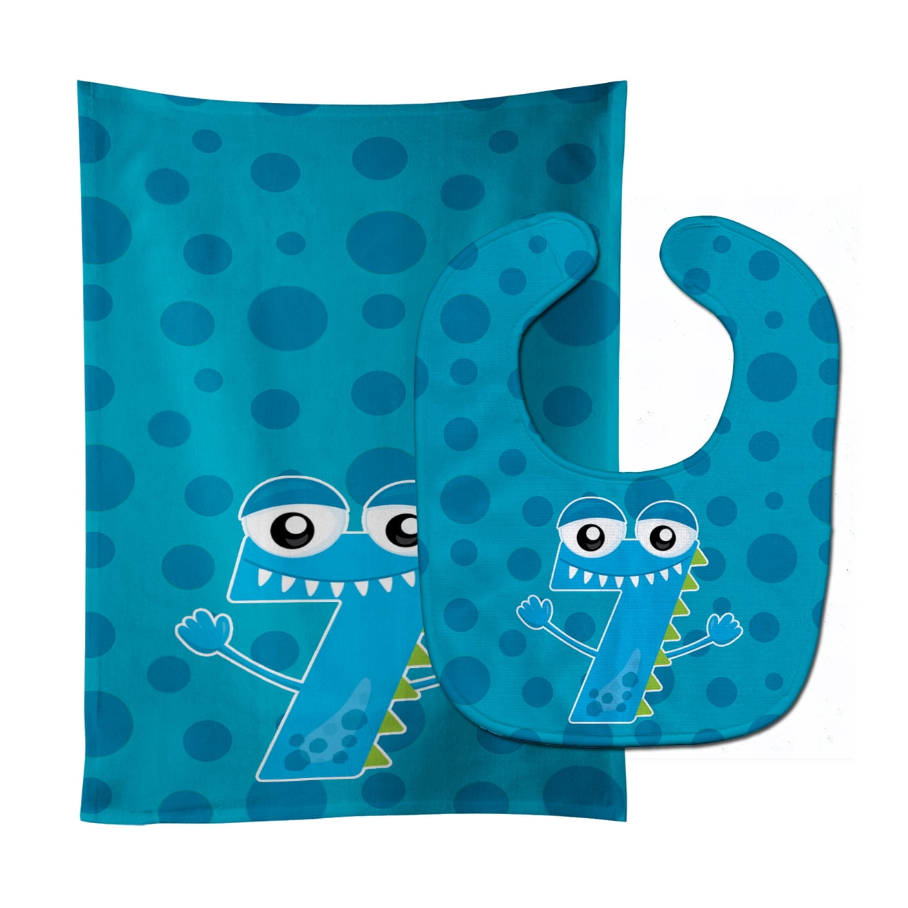 Monster Month 7 Baby Bib & Burp Cloth