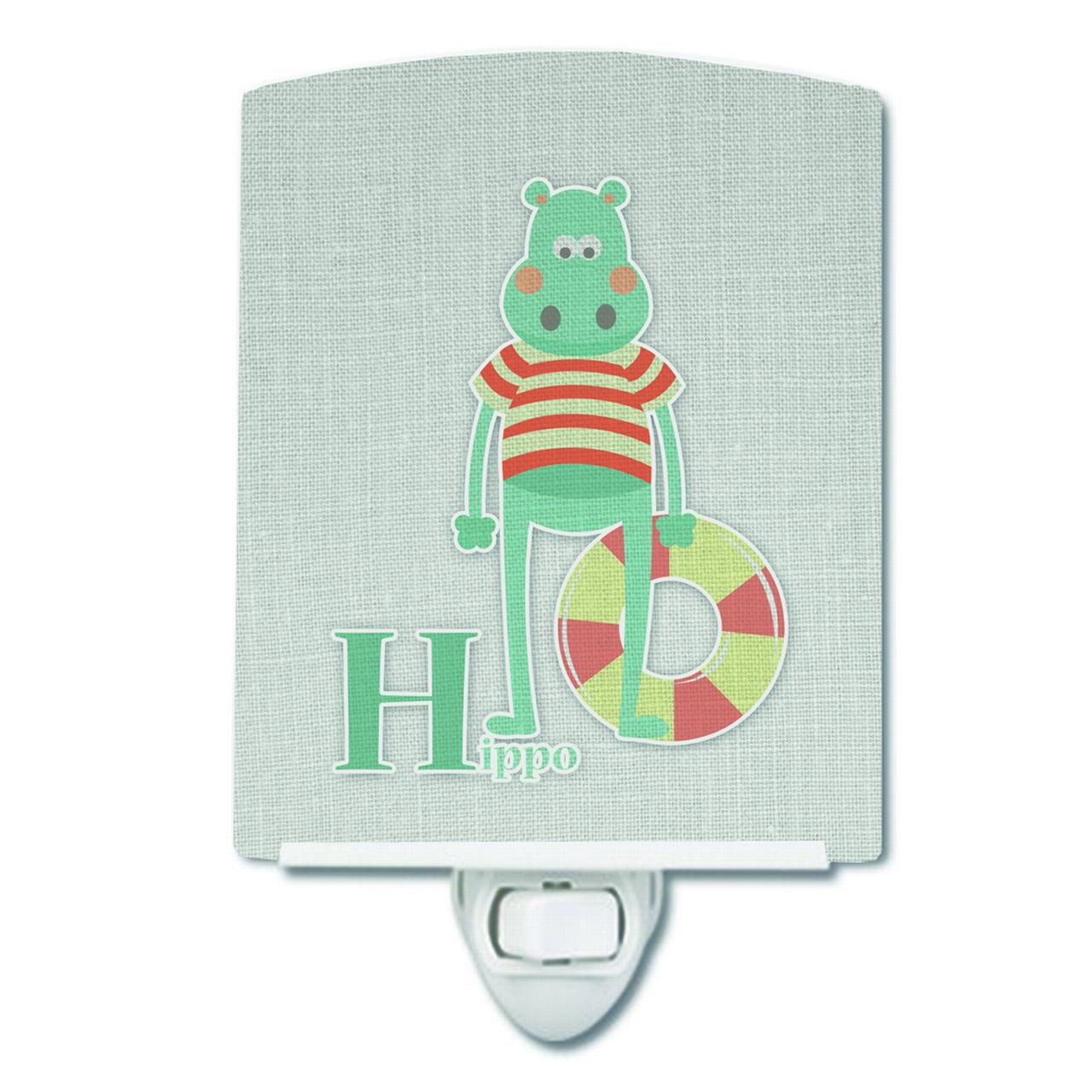 Alphabet H for Hippopotamus Ceramic Night Light