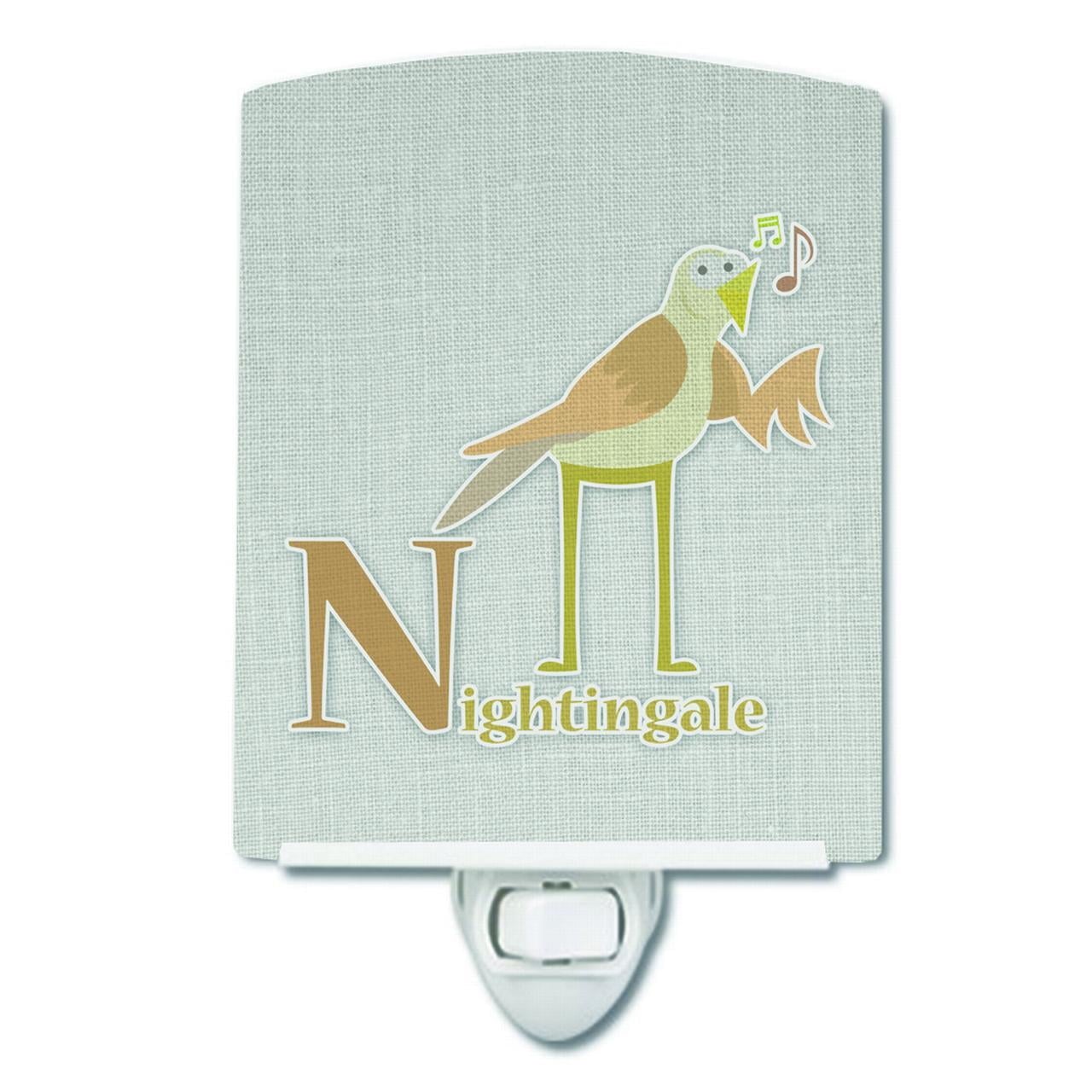 Alphabet N for Nightingale Ceramic Night Light