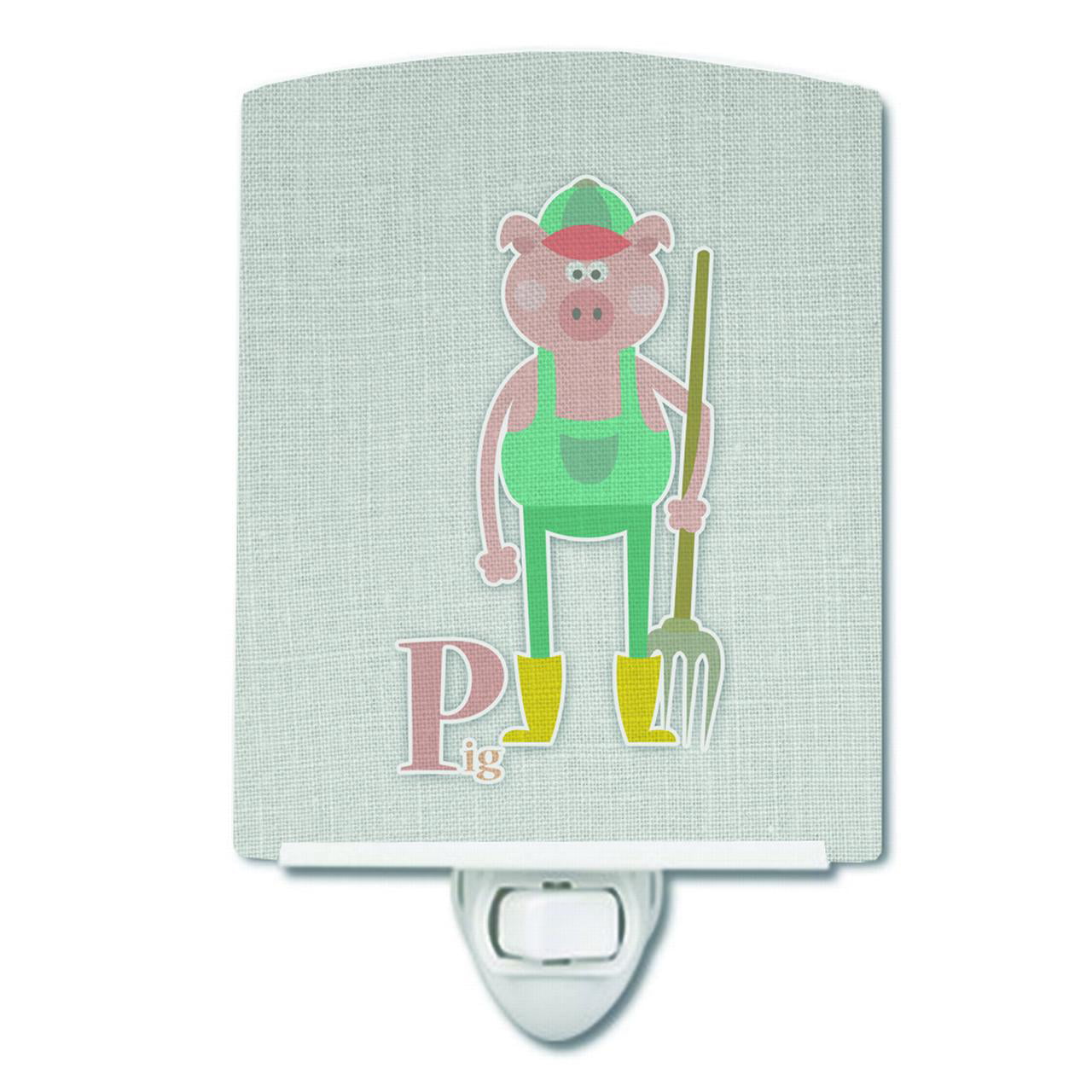 BB5741CNL Alphabet P for Pig Ceramic Night Light