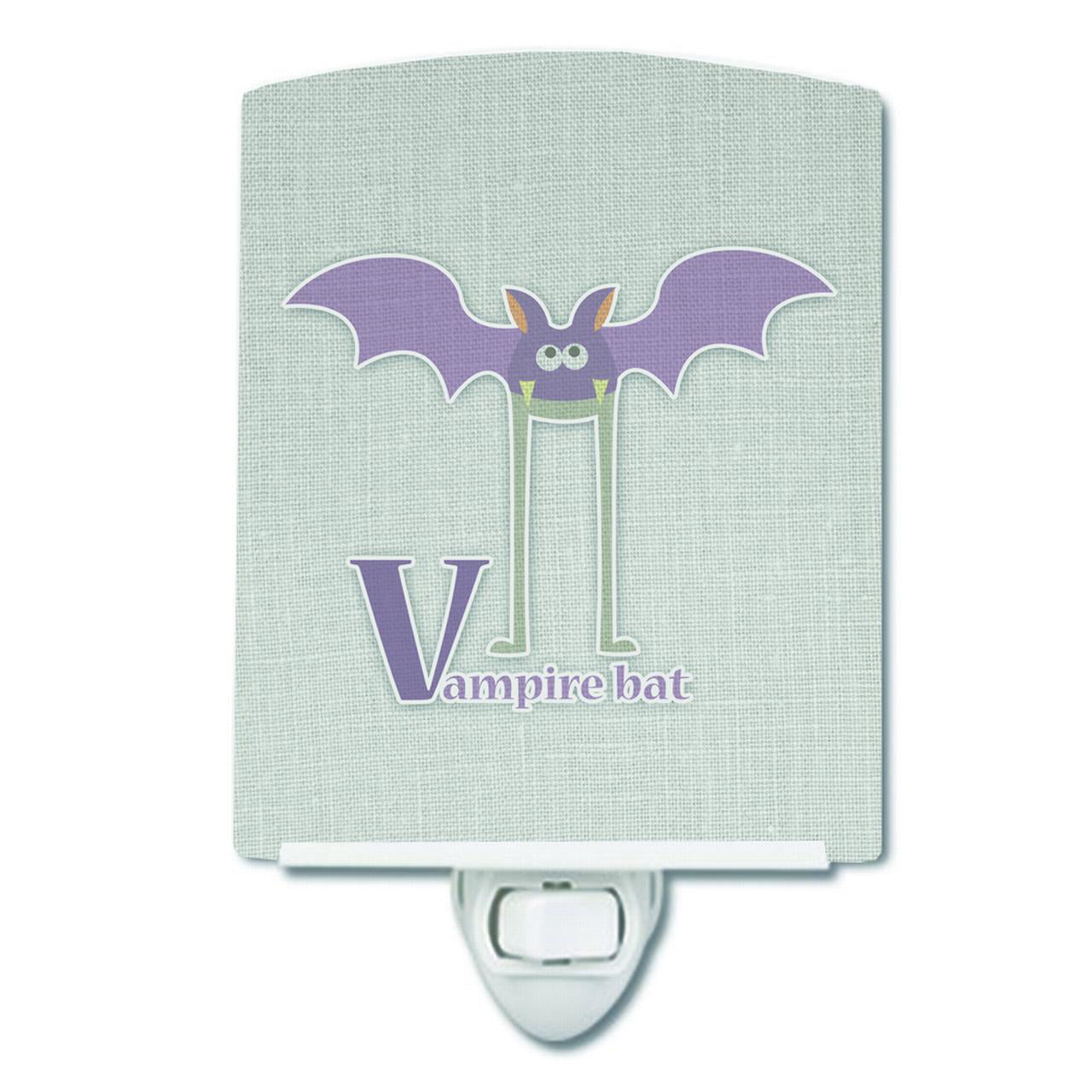 Alphabet V for Vampire Bat Ceramic Night Light