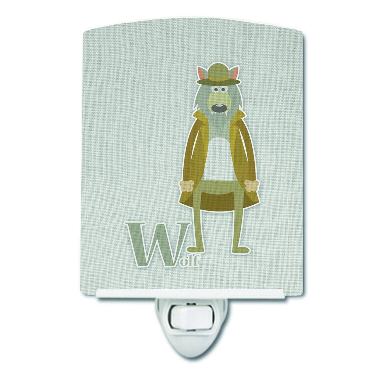 Alphabet W for Wolf Ceramic Night Light