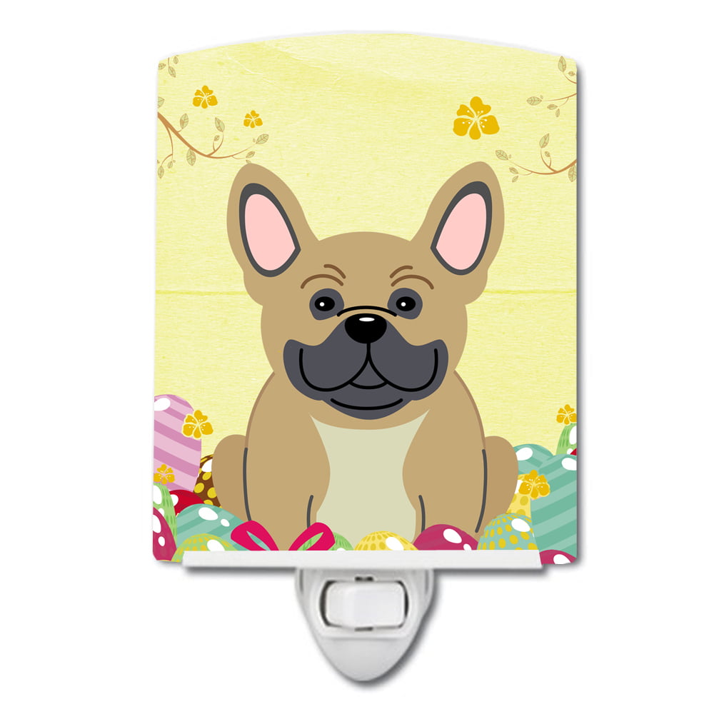Easter Eggs French Bulldog Cream Ceramic Night Light