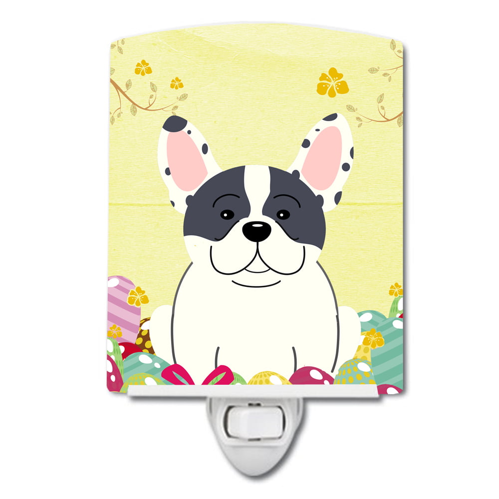 Easter Eggs French Bulldog Piebald Ceramic Night Light