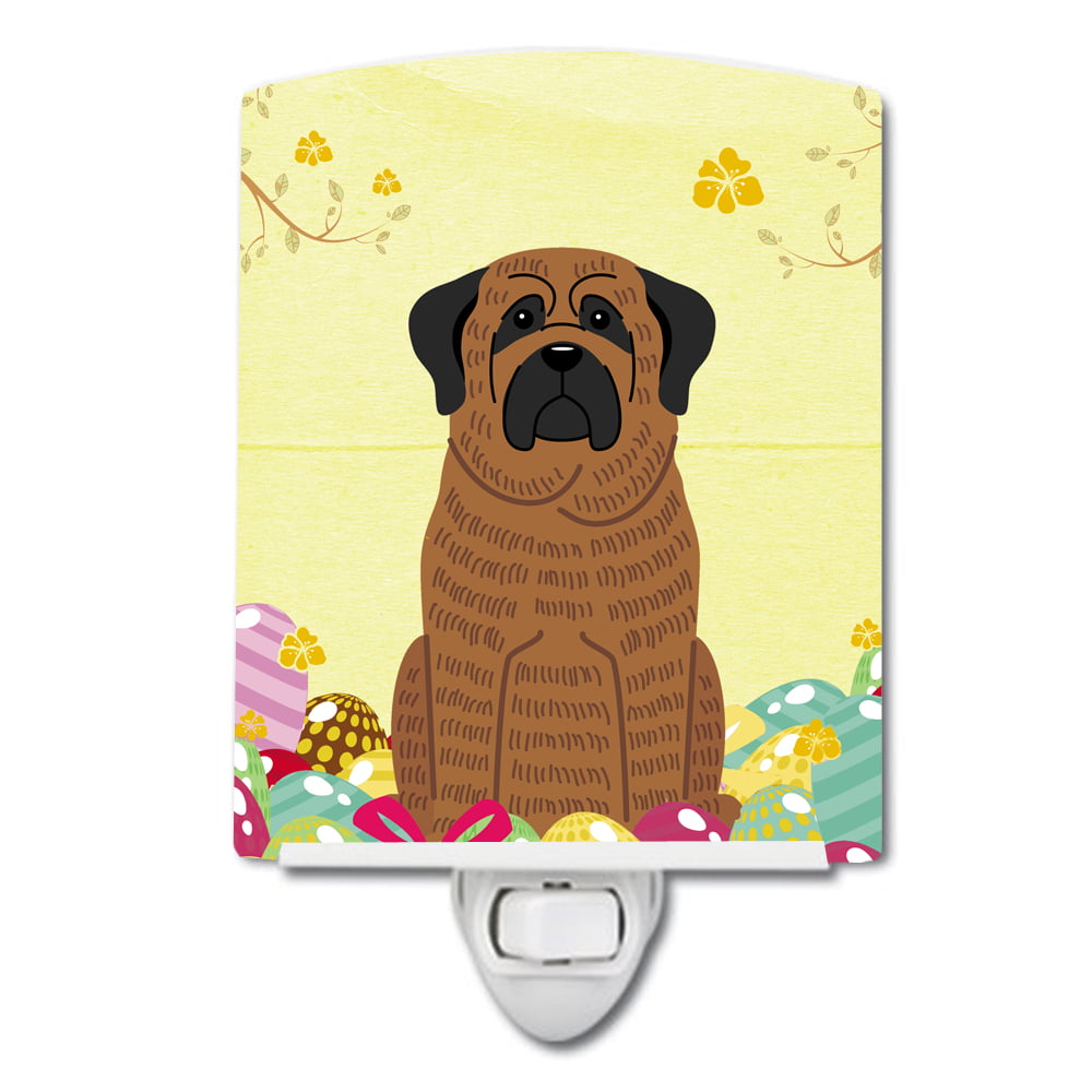 Easter Eggs Mastiff Brindle Ceramic Night Light
