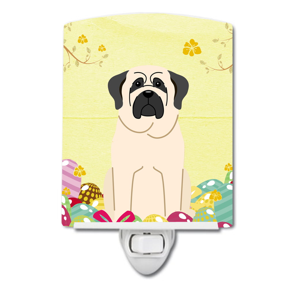BB6017CNL Easter Eggs Mastiff White Ceramic Night Light