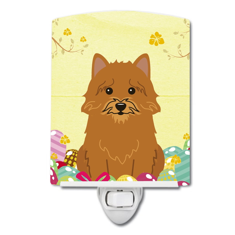 BB6020CNL Easter Eggs Norwich Terrier Ceramic Night Light