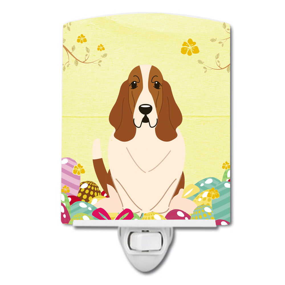 BB6021CNL Easter Eggs Basset Hound Ceramic Night Light