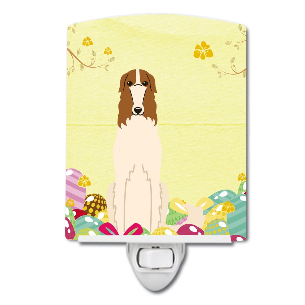 BB6023CNL Easter Eggs Borzoi Ceramic Night Light