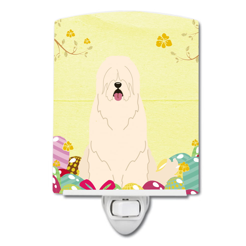BB6024CNL Easter Eggs South Russian Sheepdog Ceramic Night Light