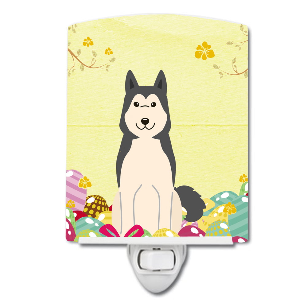 BB6025CNL Easter Eggs West Siberian Laika Spitz Ceramic Night Light