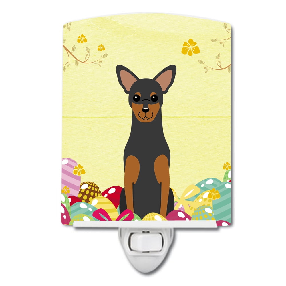 BB6028CNL Easter Eggs Manchester Terrier Ceramic Night Light