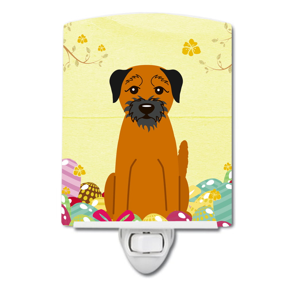 BB6039CNL Easter Eggs Border Terrier Ceramic Night Light