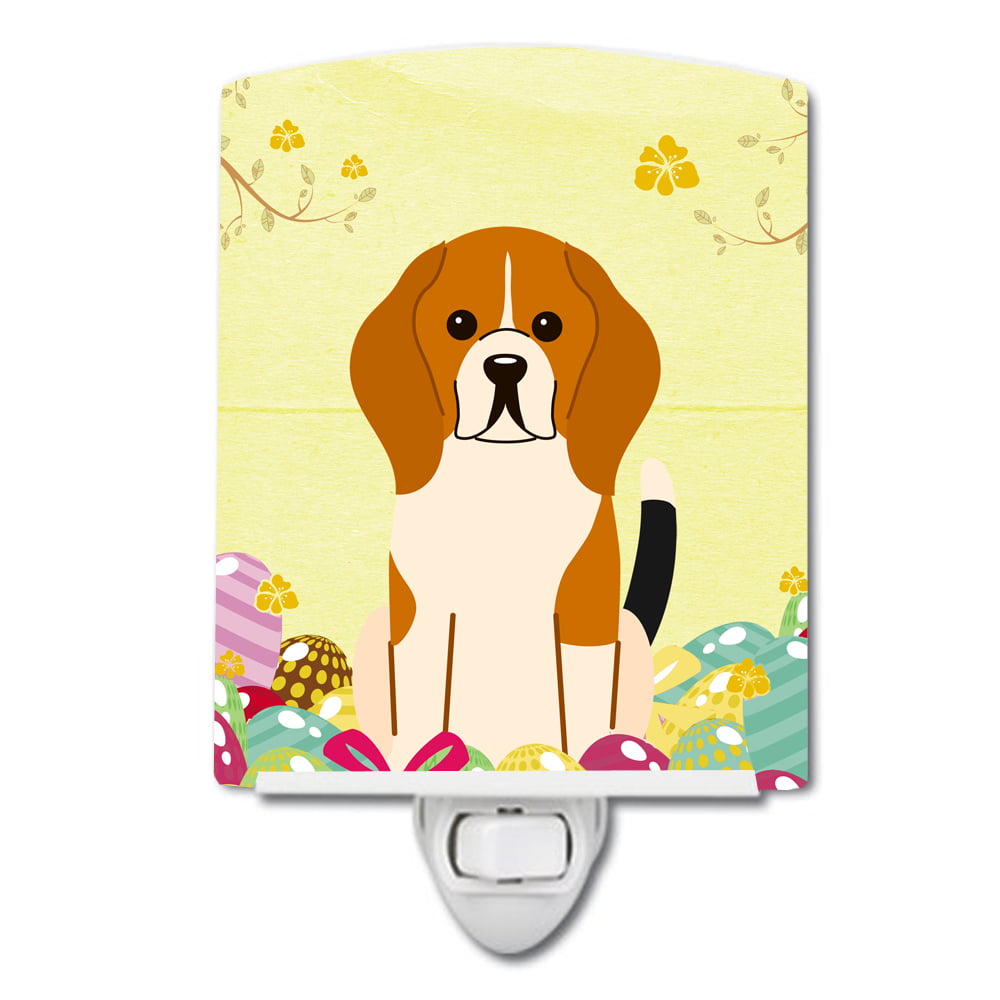 BB6040CNL Easter Eggs Beagle Tricolor Ceramic Night Light