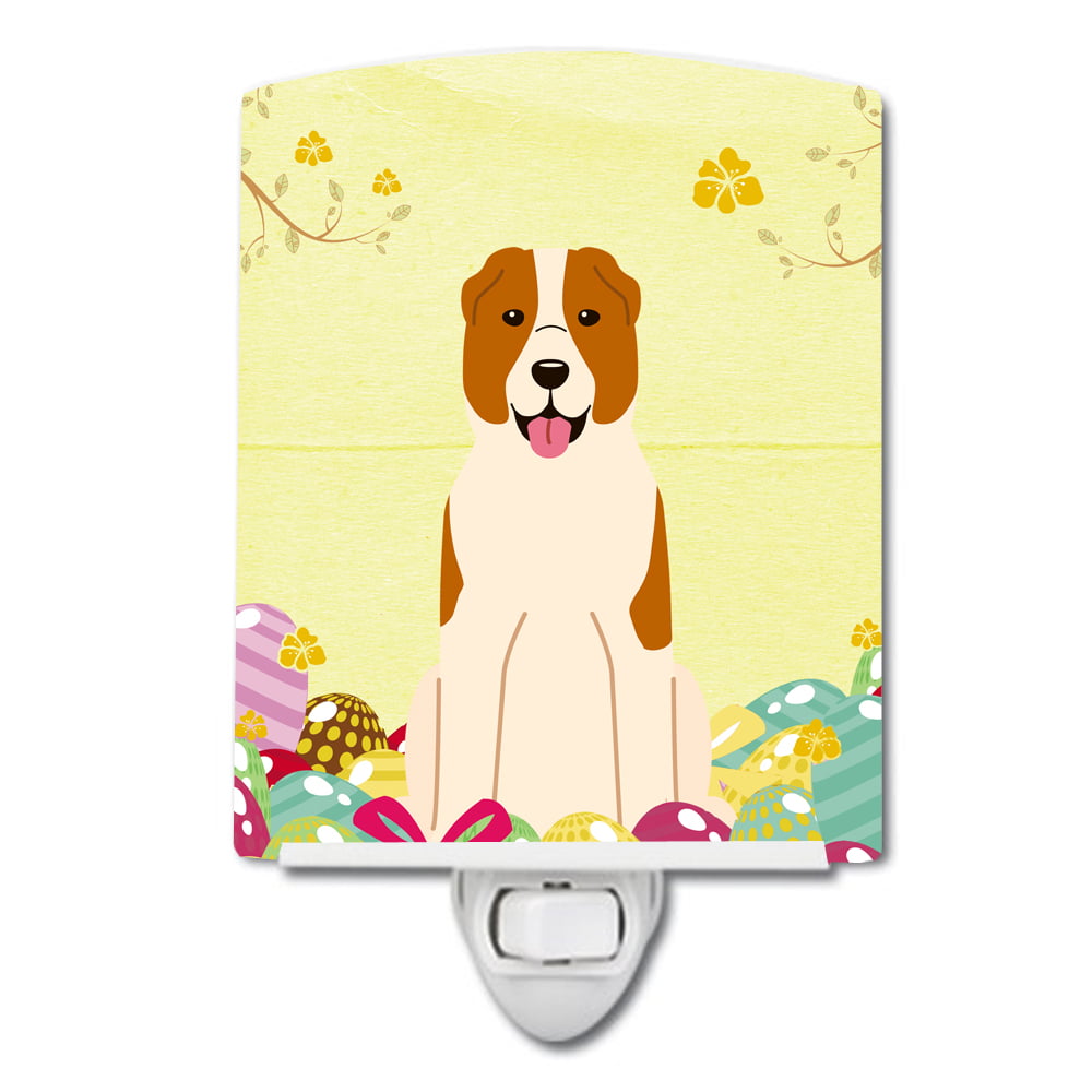 Easter Eggs Central Asian Shepherd Dog Ceramic Night Light