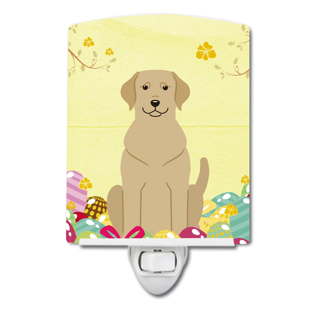 BB6055CNL Easter Eggs Yellow Labrador Ceramic Night Light