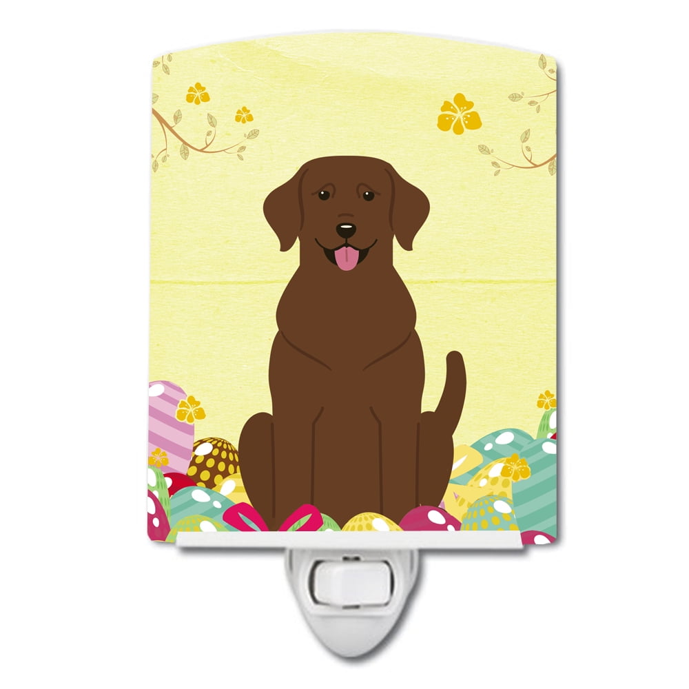 BB6056CNL Easter Eggs Chocolate Labrador Ceramic Night Light